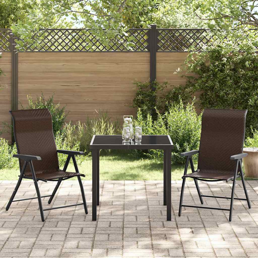 Garten Essgruppe 3 pcs Braun Pulverbeschichteter Stahl