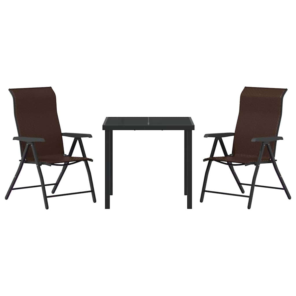 Garten Essgruppe 3 pcs Braun Pulverbeschichteter Stahl