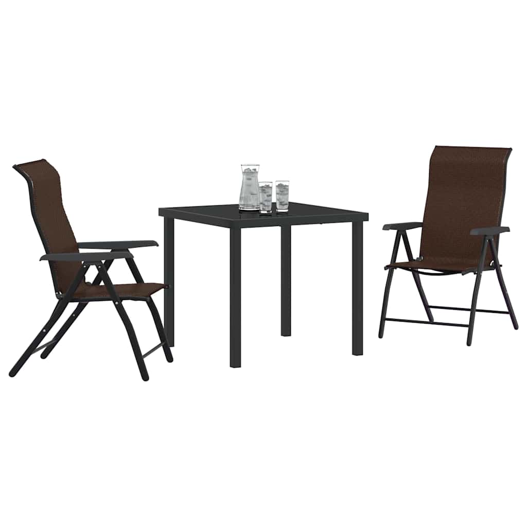 Garten Essgruppe 3 pcs Braun Pulverbeschichteter Stahl