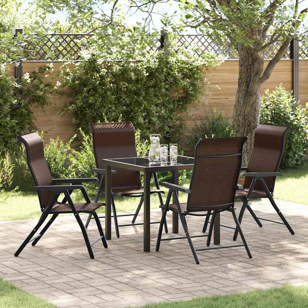 Garten Essgruppe 5 pcs Braun Pulverbeschichteter Stahl
