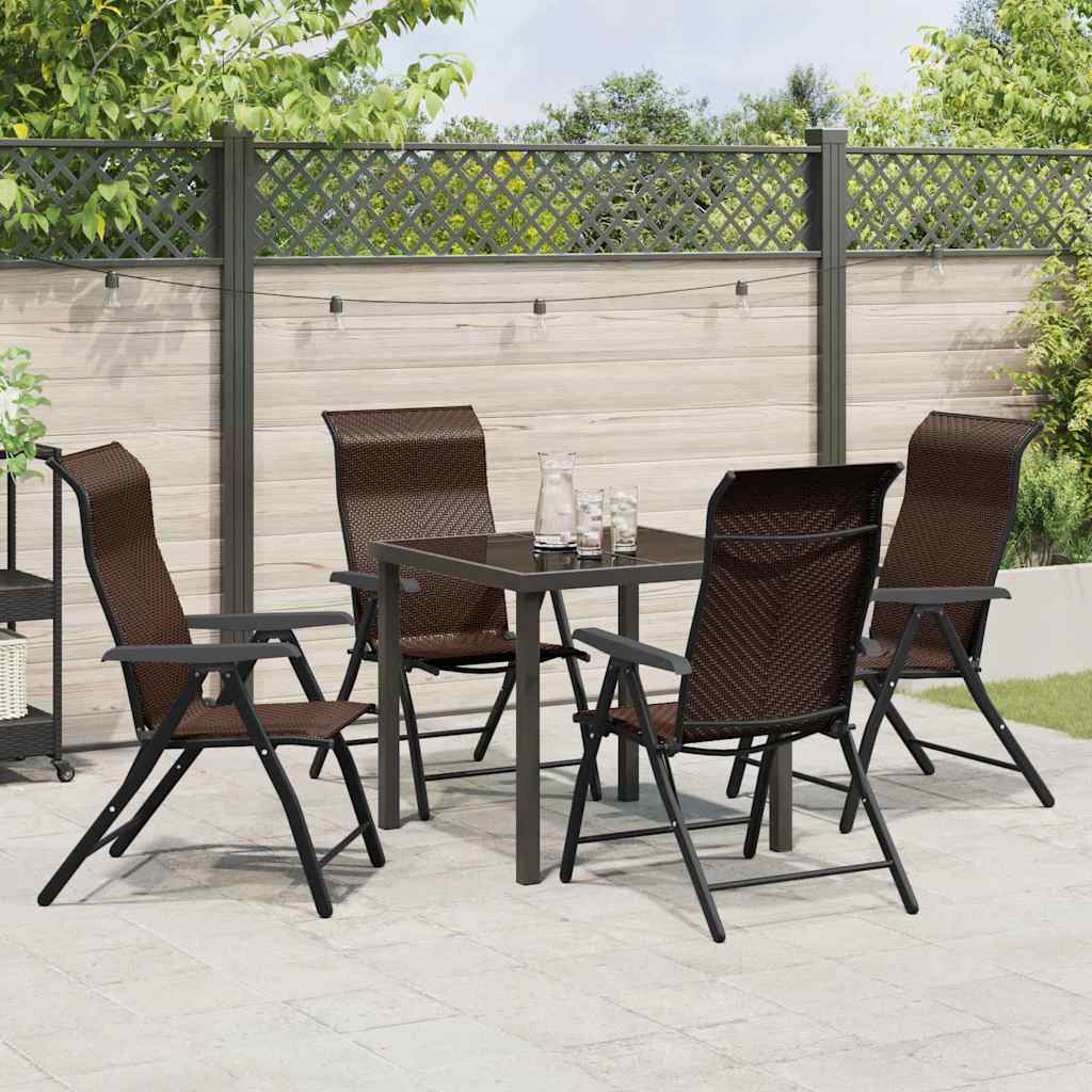 Garten Essgruppe 5 pcs Braun Pulverbeschichteter Stahl