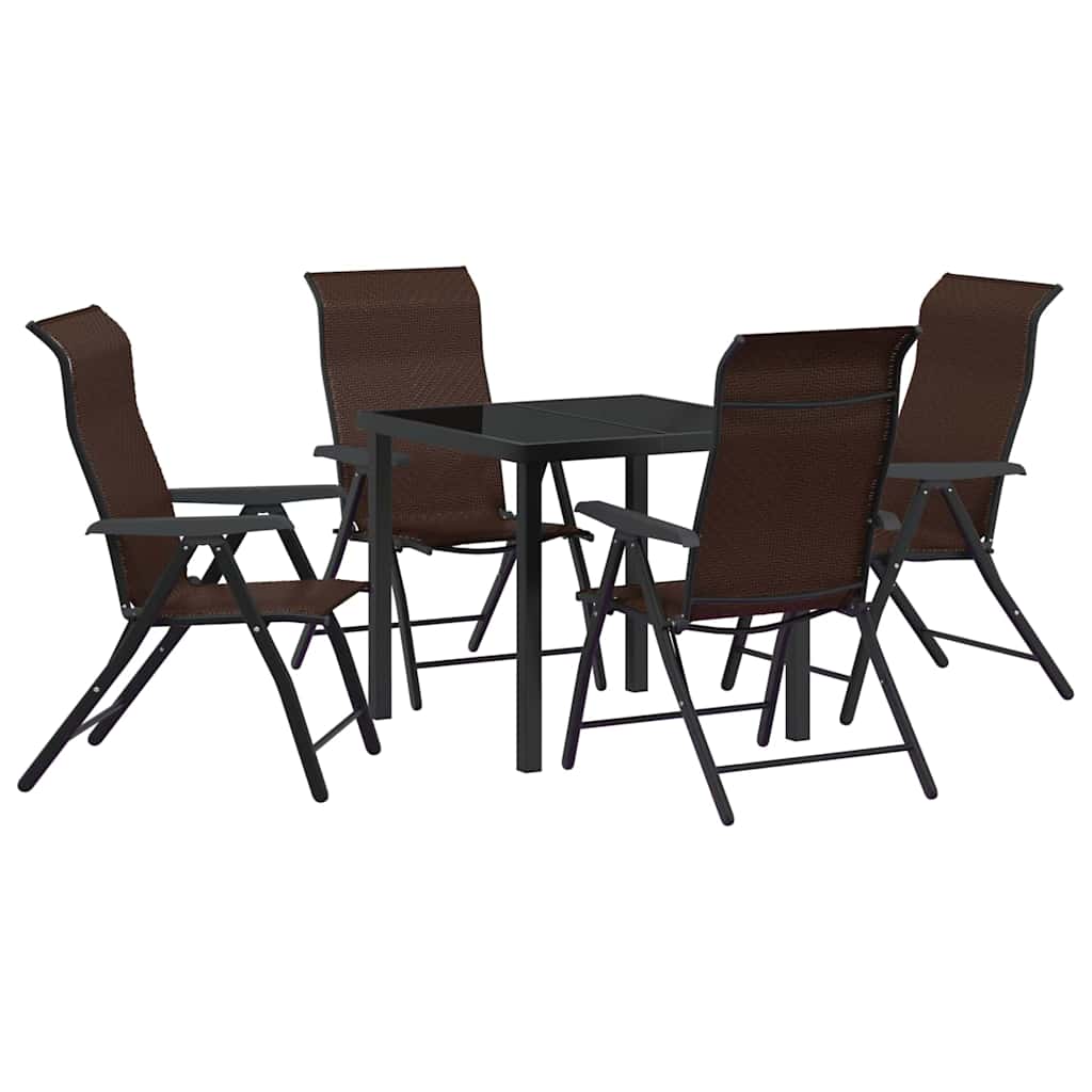 Garten Essgruppe 5 pcs Braun Pulverbeschichteter Stahl