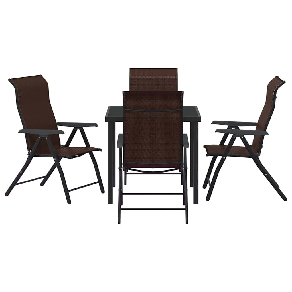 Garten Essgruppe 5 pcs Braun Pulverbeschichteter Stahl