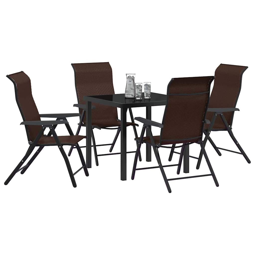 Garten Essgruppe 5 pcs Braun Pulverbeschichteter Stahl