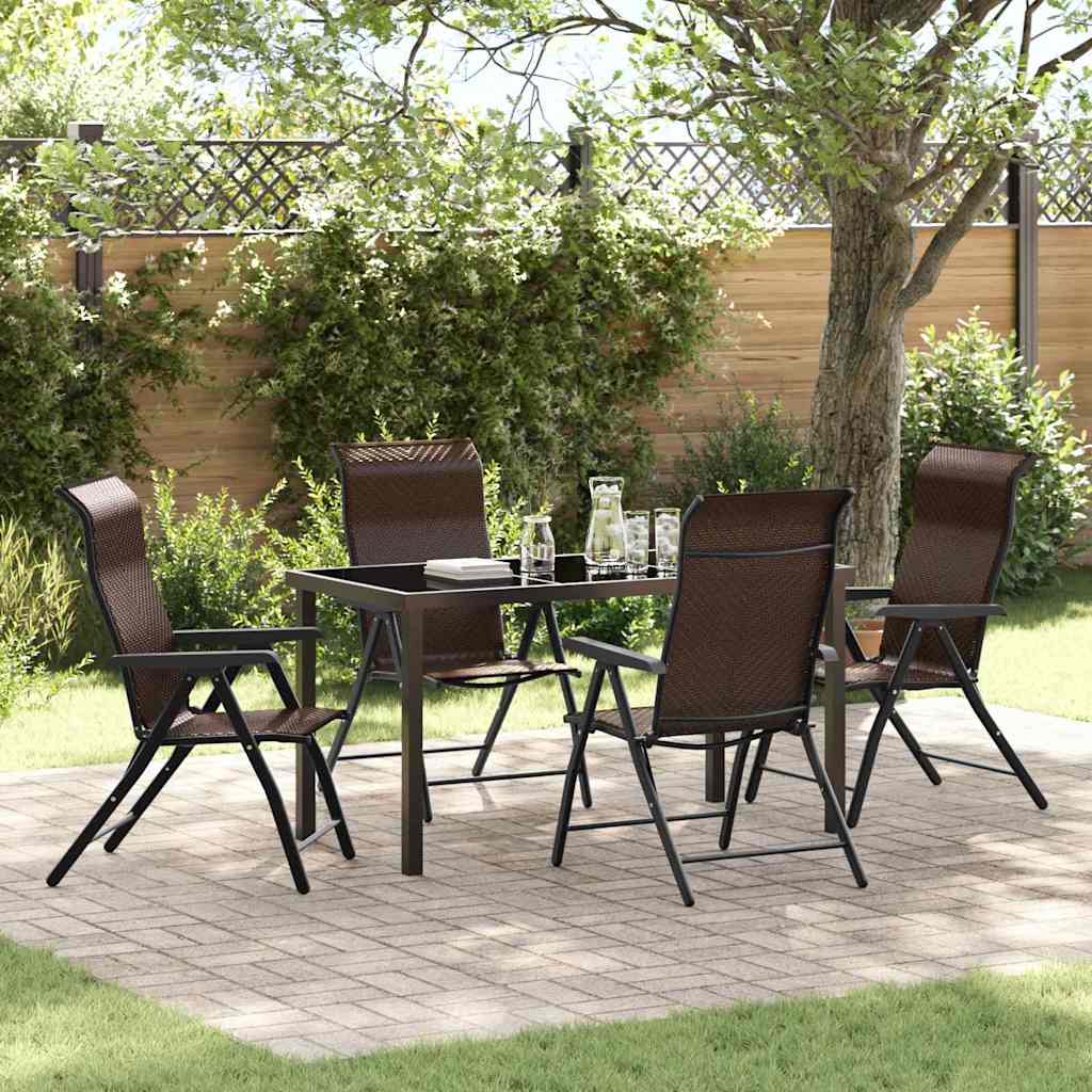 Garten Essgruppe 5 pcs Braun Pulverbeschichteter Stahl