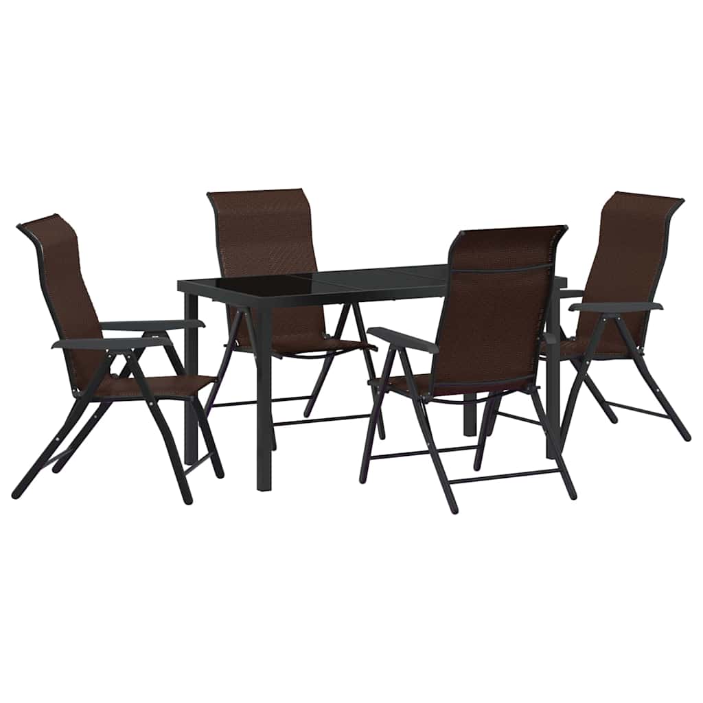 Garten Essgruppe 5 pcs Braun Pulverbeschichteter Stahl