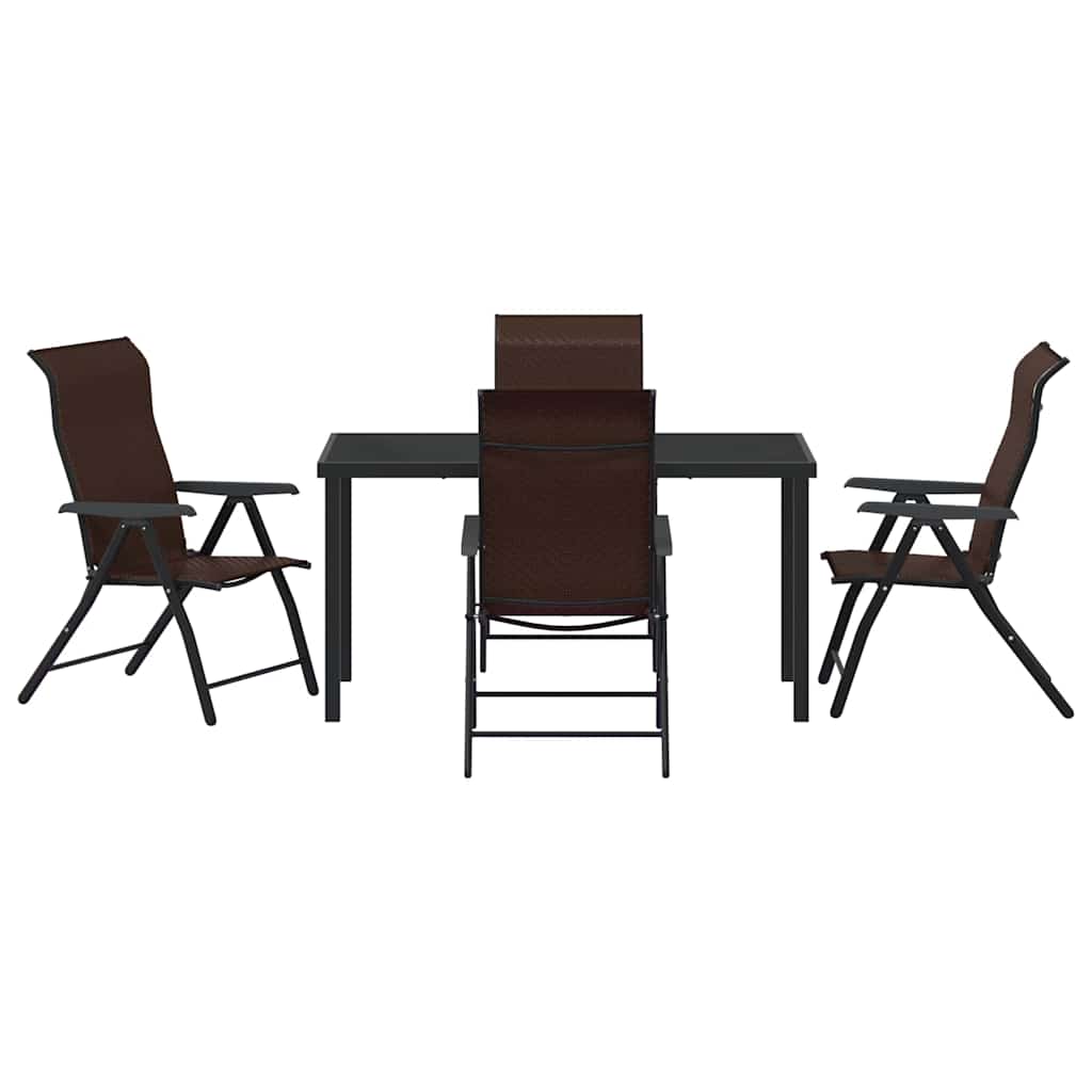 Garten Essgruppe 5 pcs Braun Pulverbeschichteter Stahl