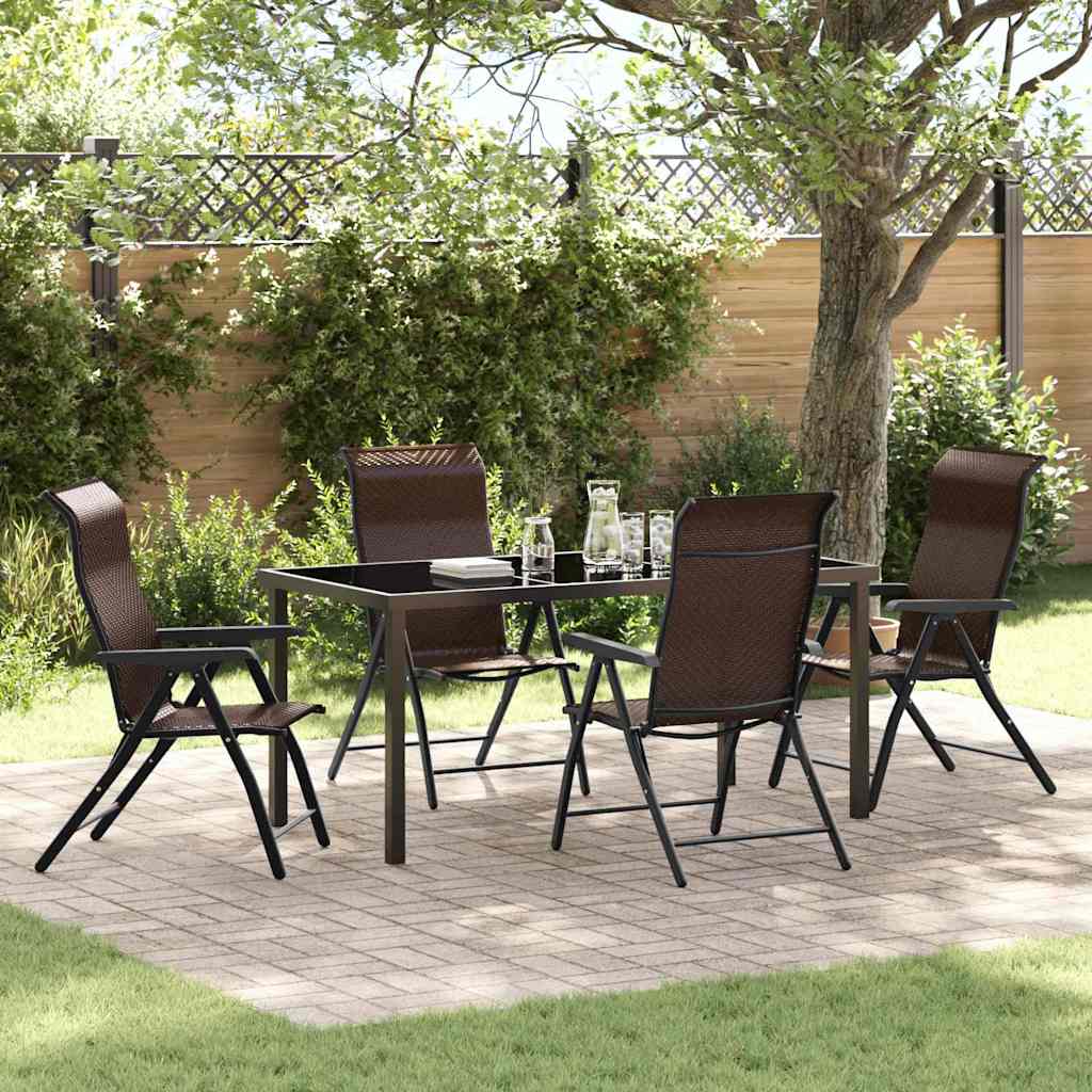 Garten Essgruppe 5 pcs Braun Pulverbeschichteter Stahl