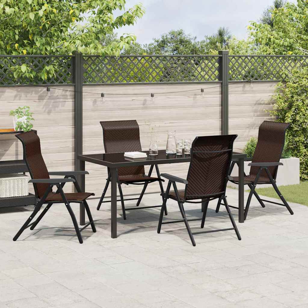 Garten Essgruppe 5 pcs Braun Pulverbeschichteter Stahl