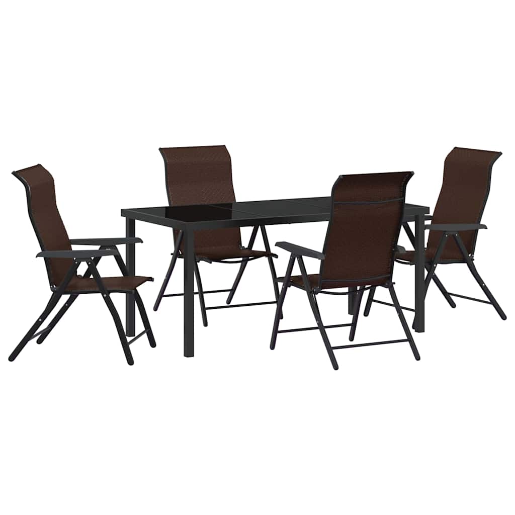 Garten Essgruppe 5 pcs Braun Pulverbeschichteter Stahl