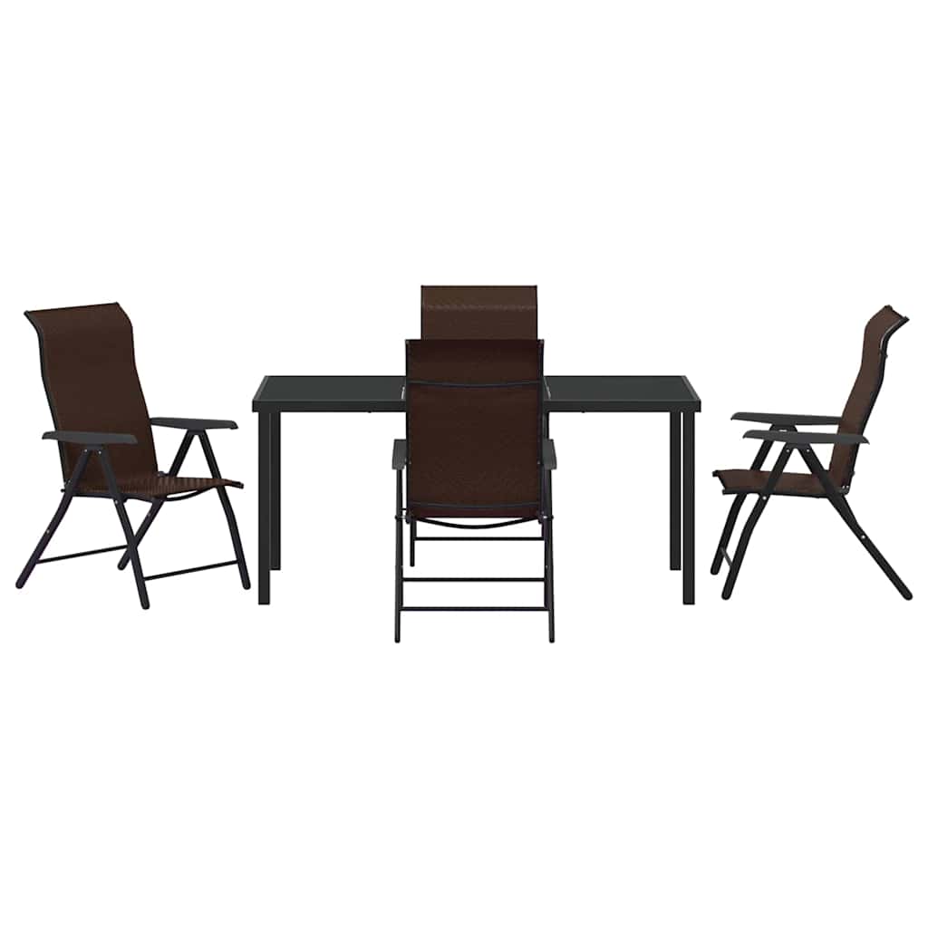 Garten Essgruppe 5 pcs Braun Pulverbeschichteter Stahl
