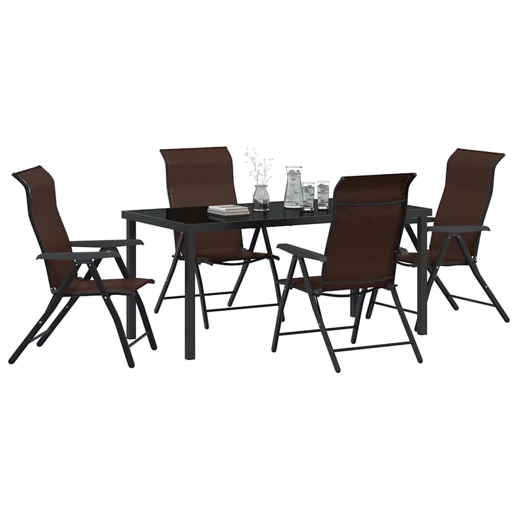 Garten Essgruppe 5 pcs Braun Pulverbeschichteter Stahl