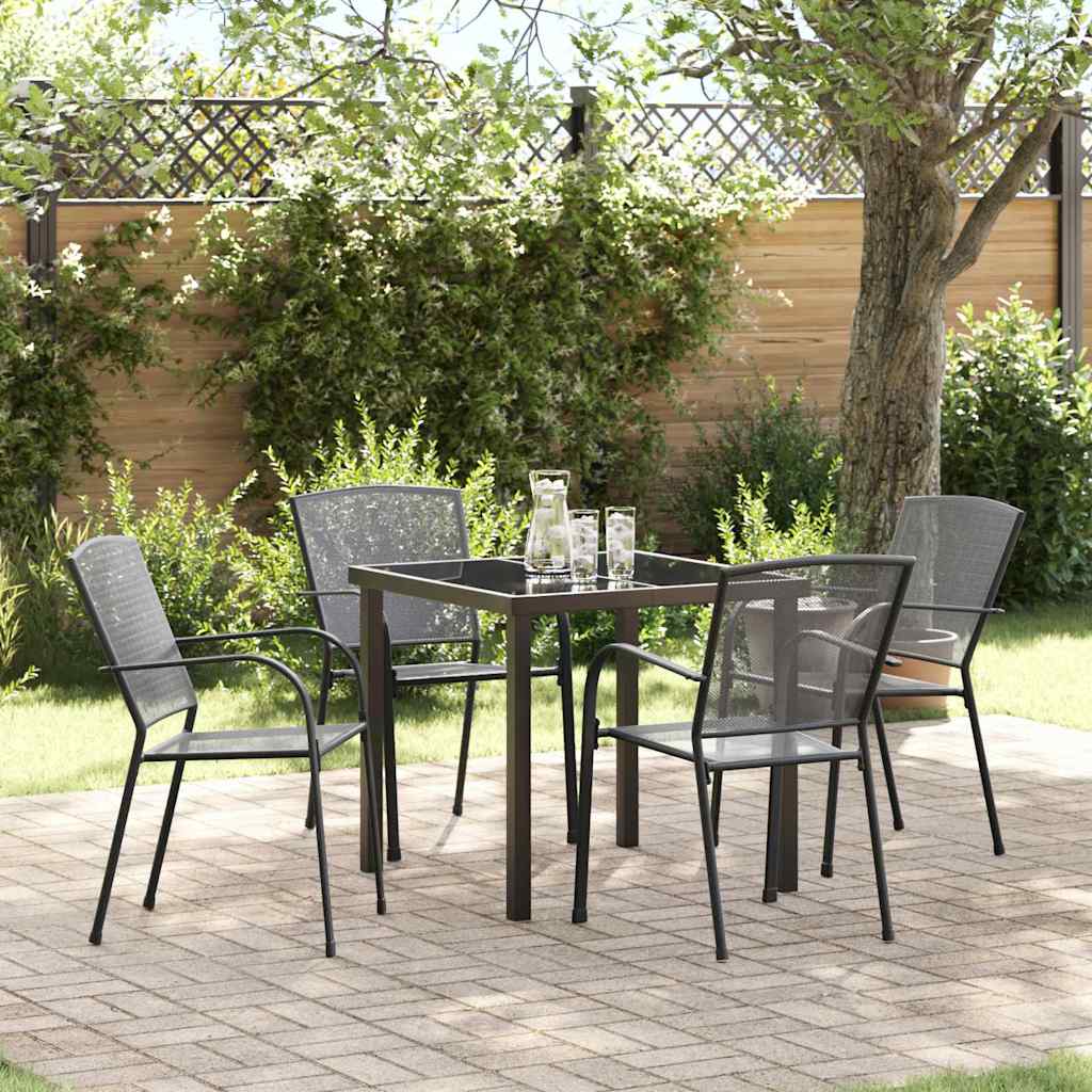 Garten Essgruppe 5 pcs Anthrazit Pulverbeschichteter Stahl