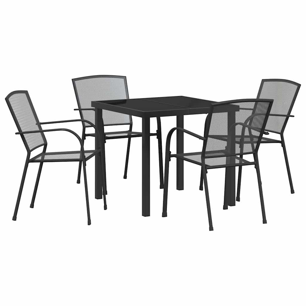 Garten Essgruppe 5 pcs Anthrazit Pulverbeschichteter Stahl