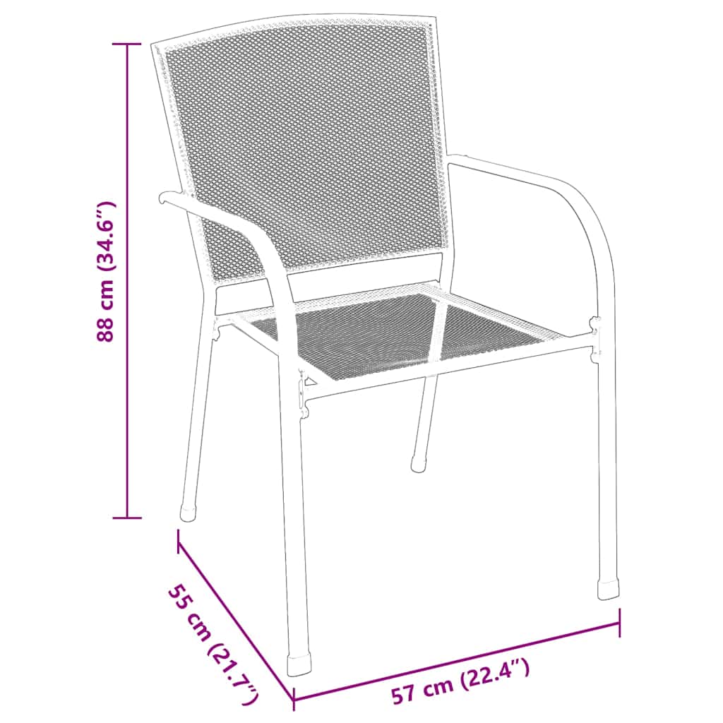 Garten Essgruppe 5 pcs Anthrazit Pulverbeschichteter Stahl