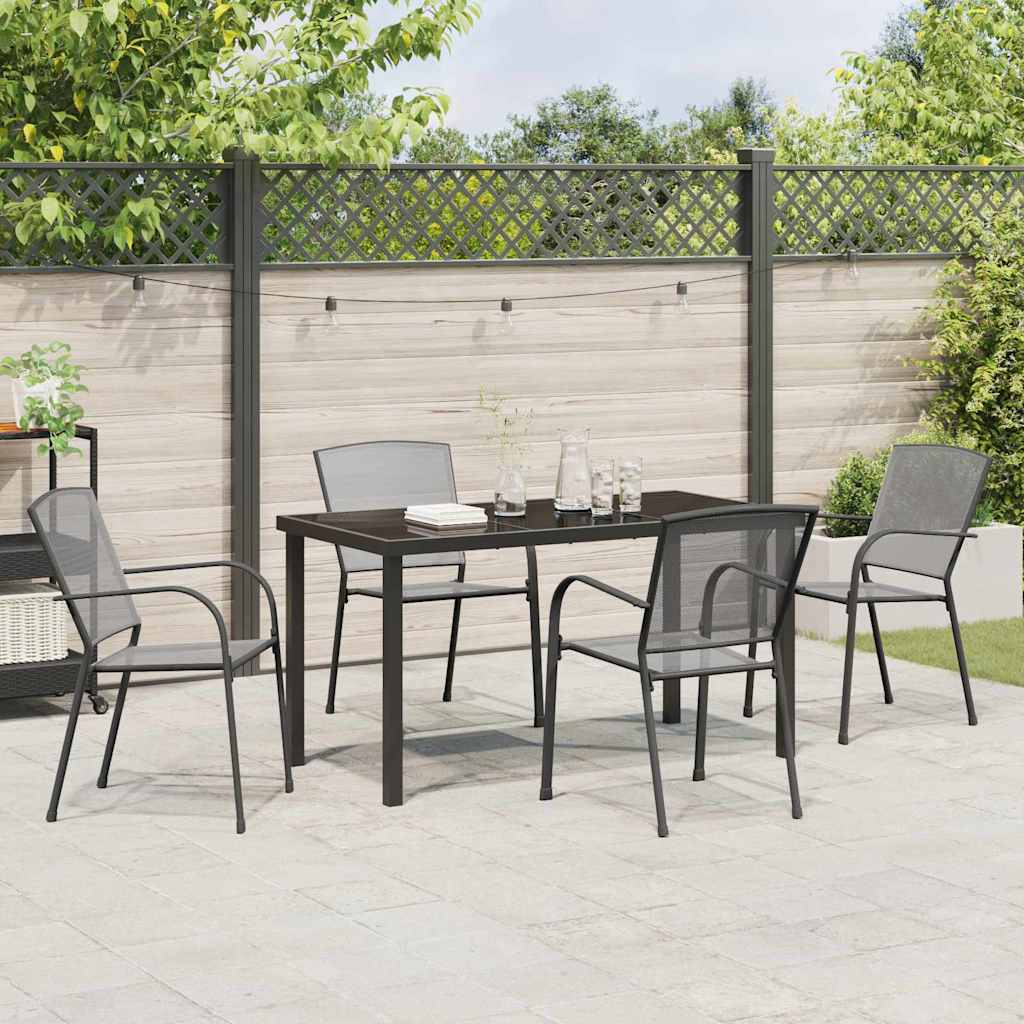 Garten Essgruppe 5 pcs Anthrazit Pulverbeschichteter Stahl