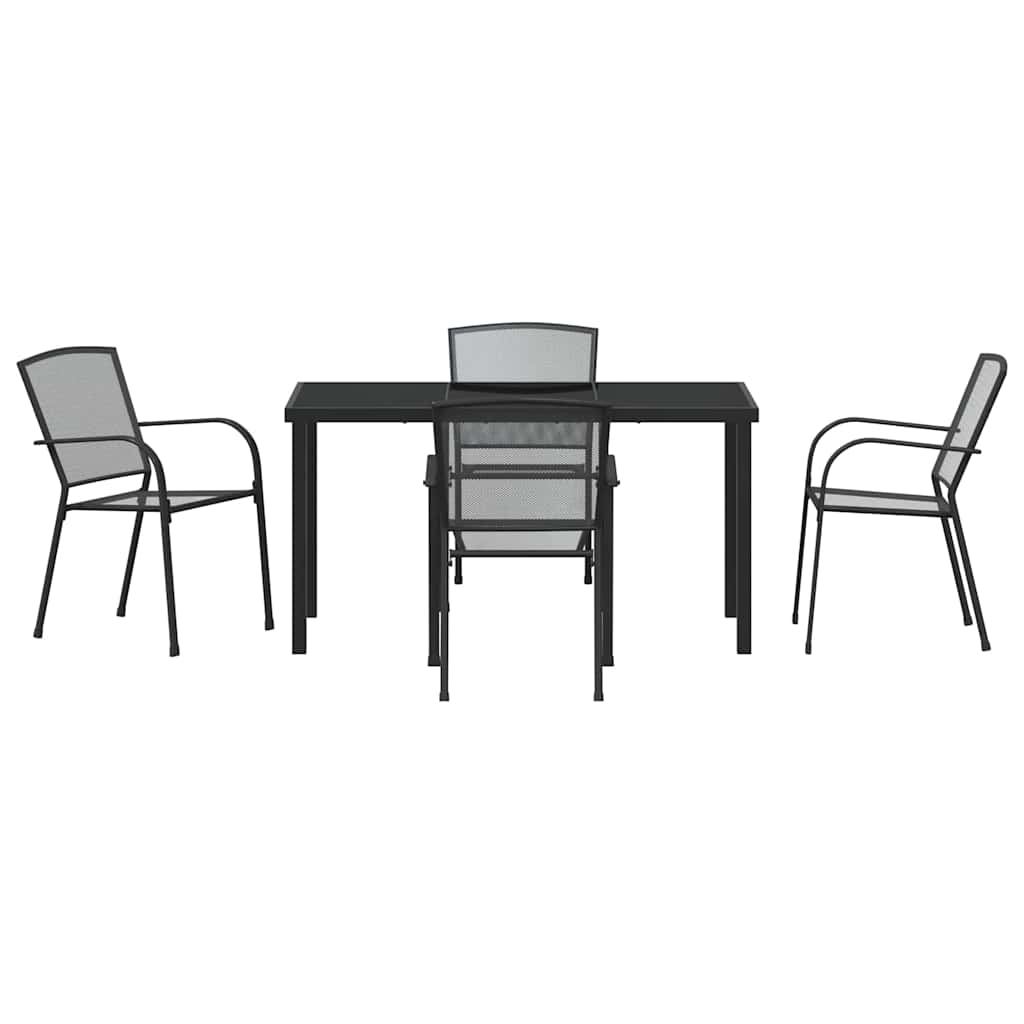 Garten Essgruppe 5 pcs Anthrazit Pulverbeschichteter Stahl