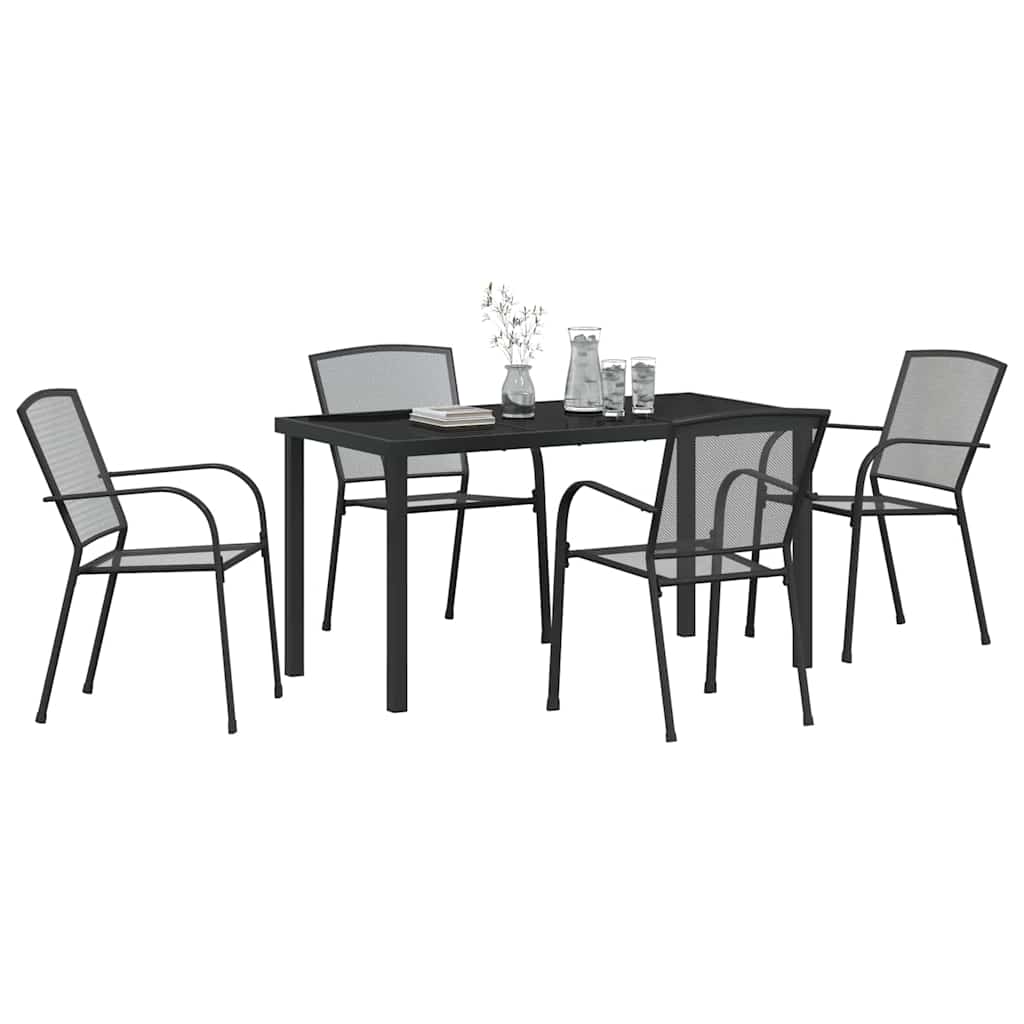 Garten Essgruppe 5 pcs Anthrazit Pulverbeschichteter Stahl