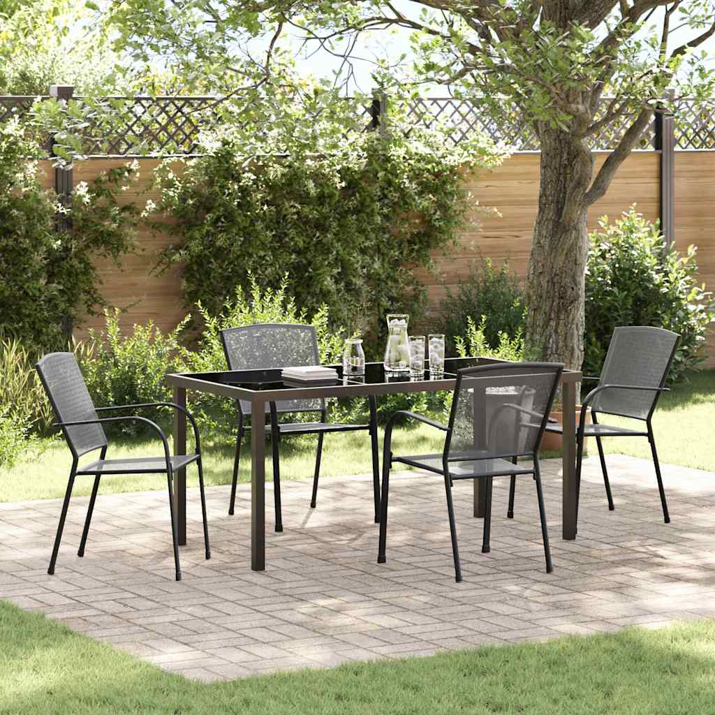 Garten Essgruppe 5 pcs Anthrazit Pulverbeschichteter Stahl