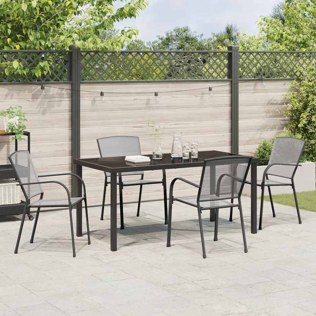 Garten Essgruppe 5 pcs Anthrazit Pulverbeschichteter Stahl