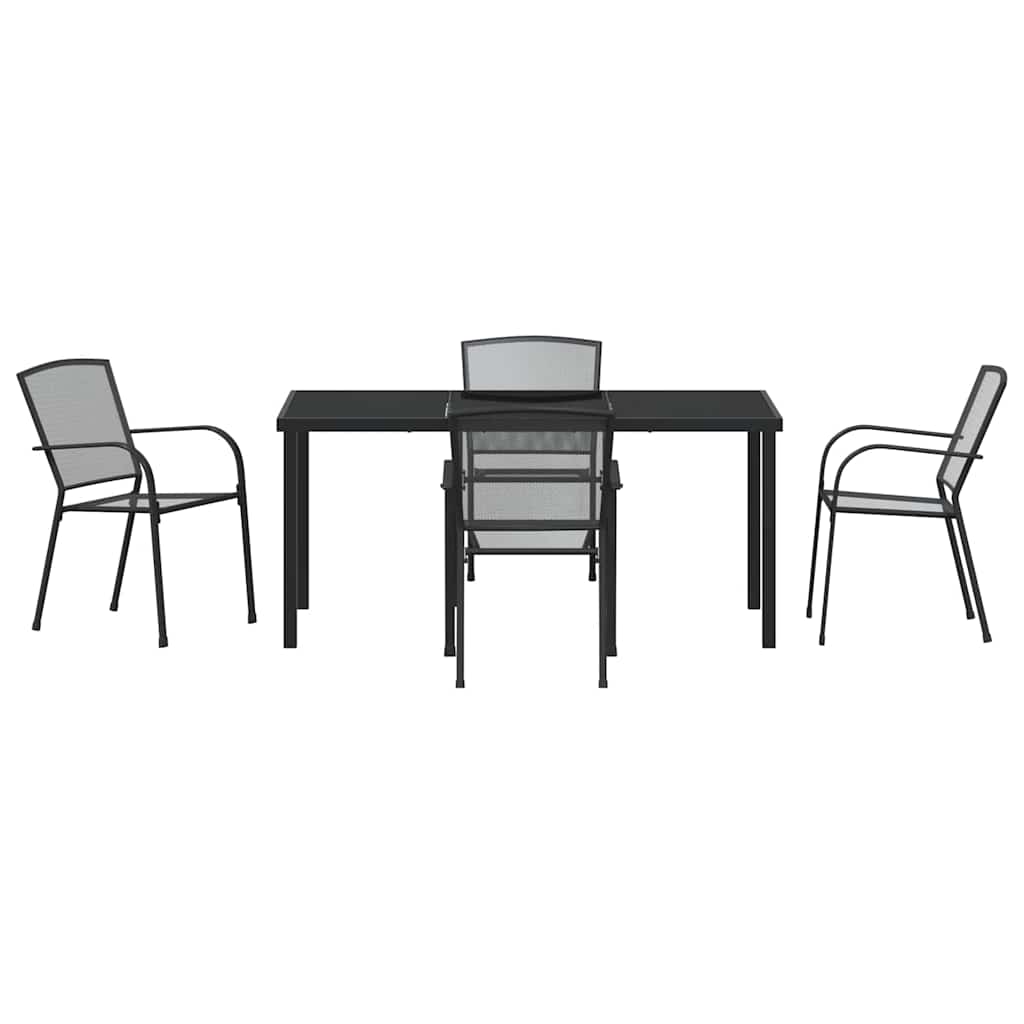 Garten Essgruppe 5 pcs Anthrazit Pulverbeschichteter Stahl