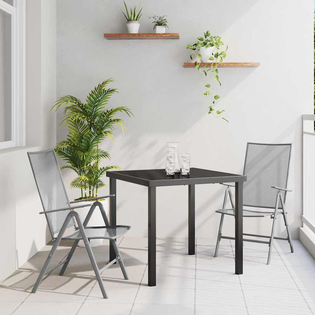Garten Essgruppe 3 pcs Anthrazit Pulverbeschichteter Stahl