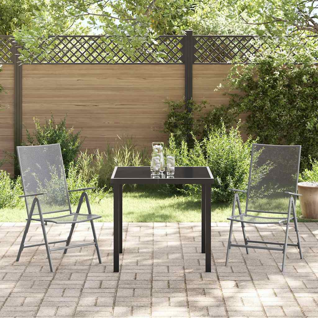 Garten Essgruppe 3 pcs Anthrazit Pulverbeschichteter Stahl