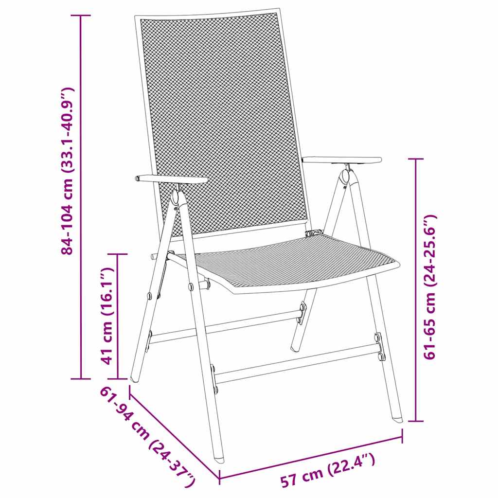 Garten Essgruppe 3 pcs Anthrazit Pulverbeschichteter Stahl