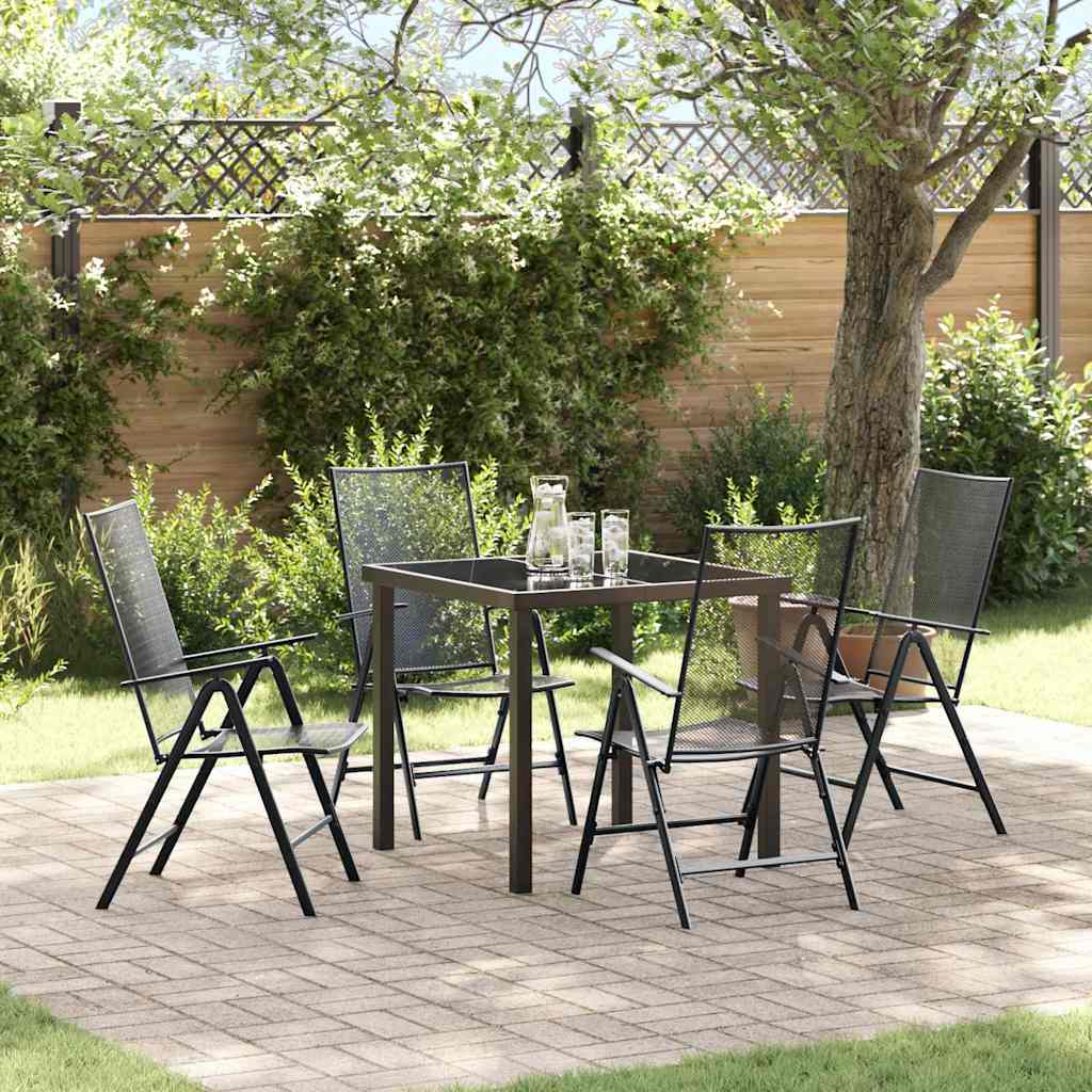 Garten Essgruppe 5 pcs Anthrazit Pulverbeschichteter Stahl