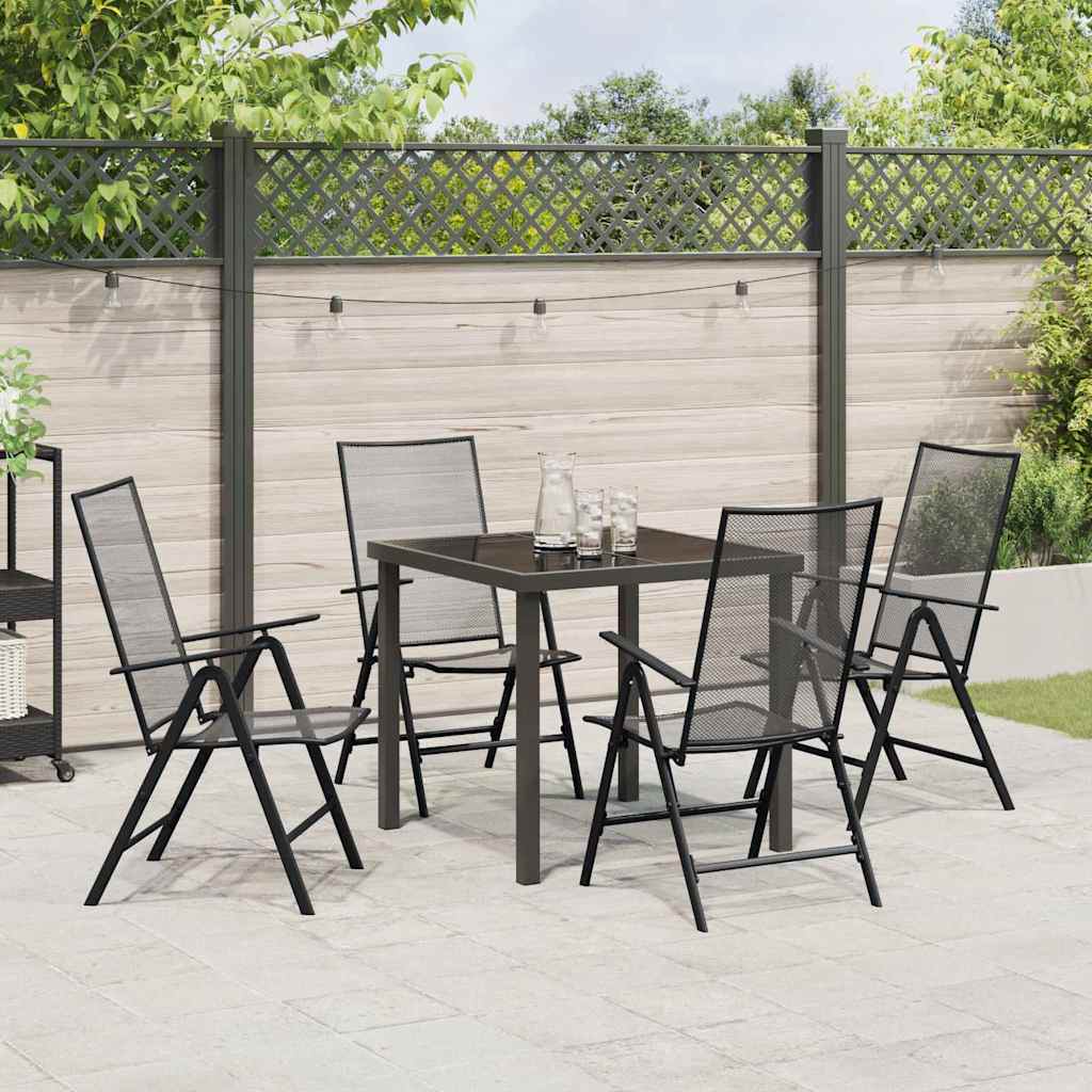 Garten Essgruppe 5 pcs Anthrazit Pulverbeschichteter Stahl