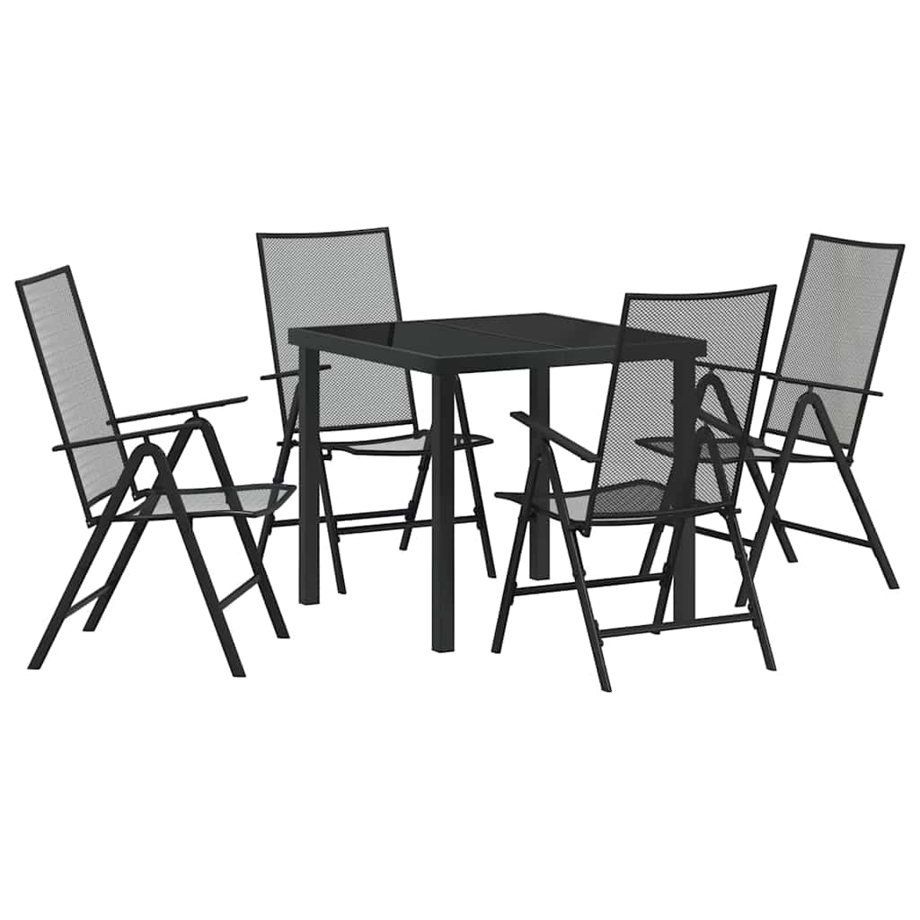 Garten Essgruppe 5 pcs Anthrazit Pulverbeschichteter Stahl