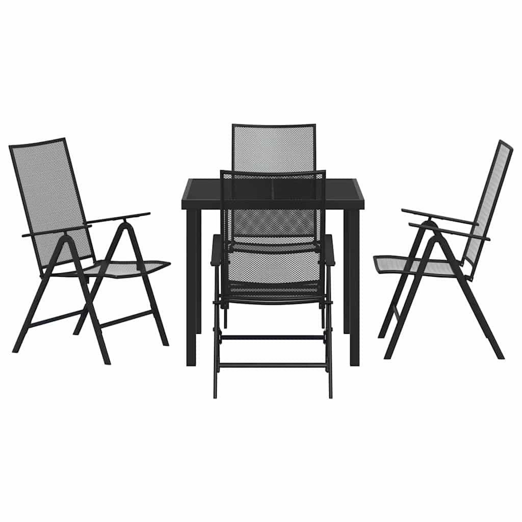Garten Essgruppe 5 pcs Anthrazit Pulverbeschichteter Stahl