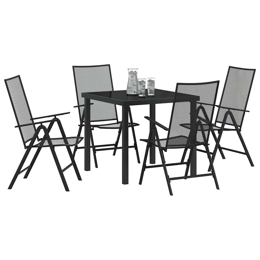 Garten Essgruppe 5 pcs Anthrazit Pulverbeschichteter Stahl