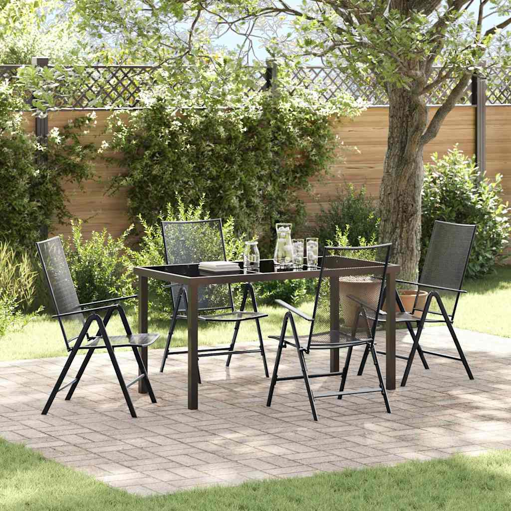 Garten Essgruppe 5 pcs Anthrazit Pulverbeschichteter Stahl
