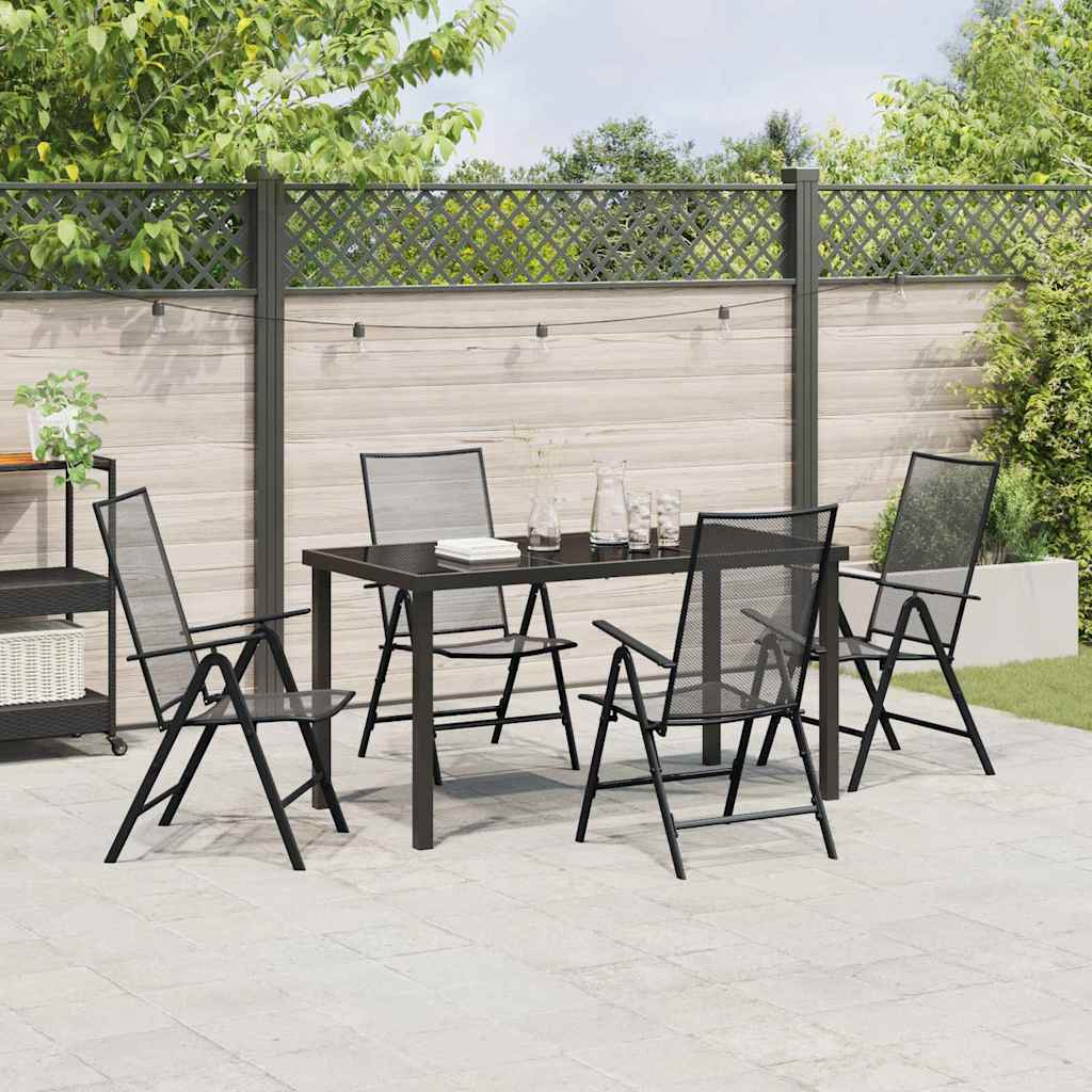 Garten Essgruppe 5 pcs Anthrazit Pulverbeschichteter Stahl