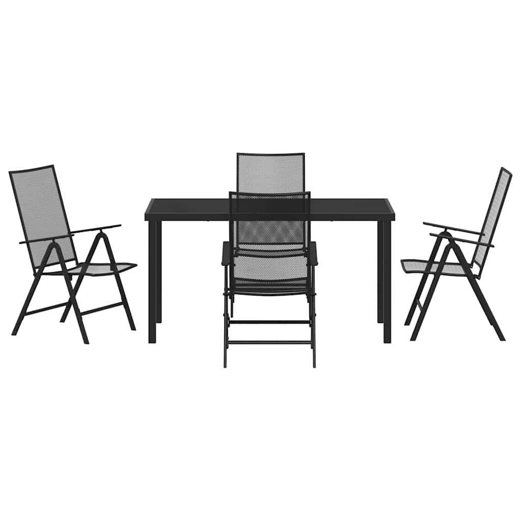 Garten Essgruppe 5 pcs Anthrazit Pulverbeschichteter Stahl