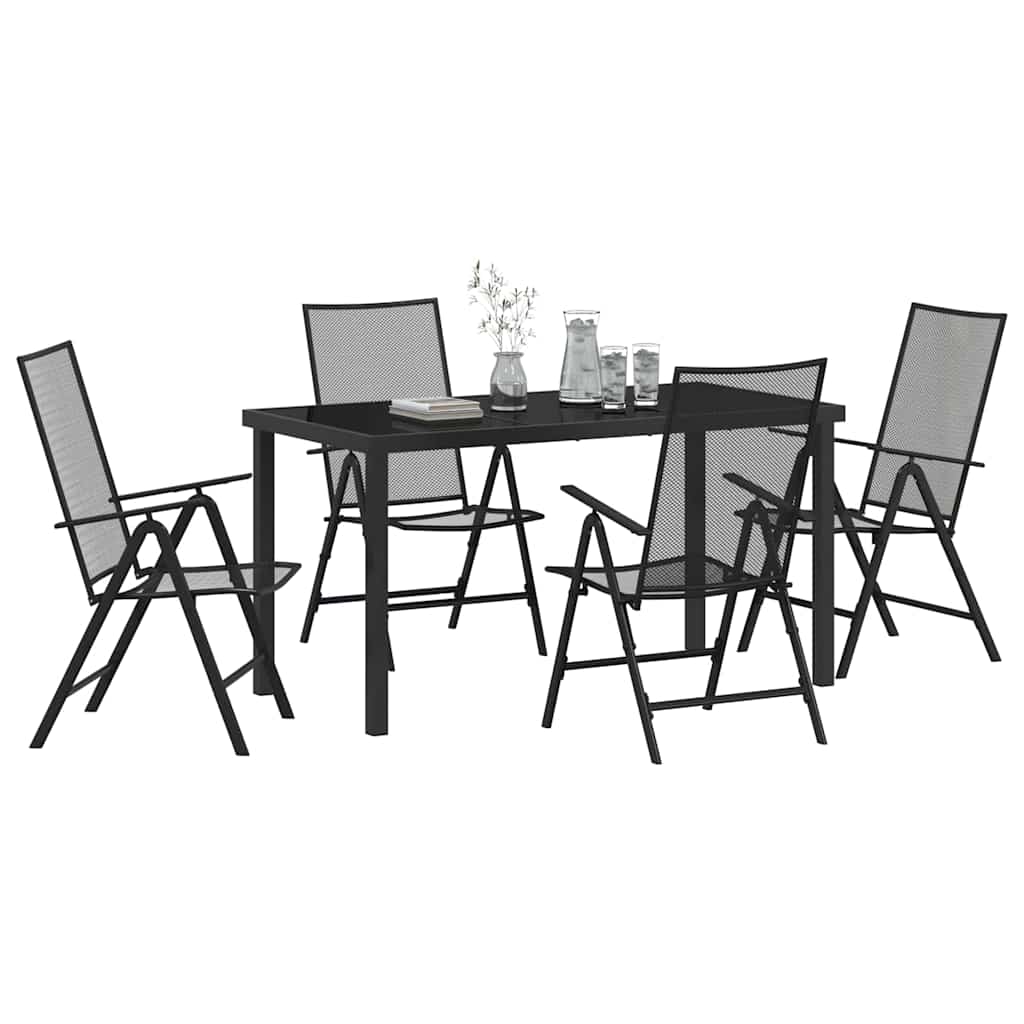 Garten Essgruppe 5 pcs Anthrazit Pulverbeschichteter Stahl