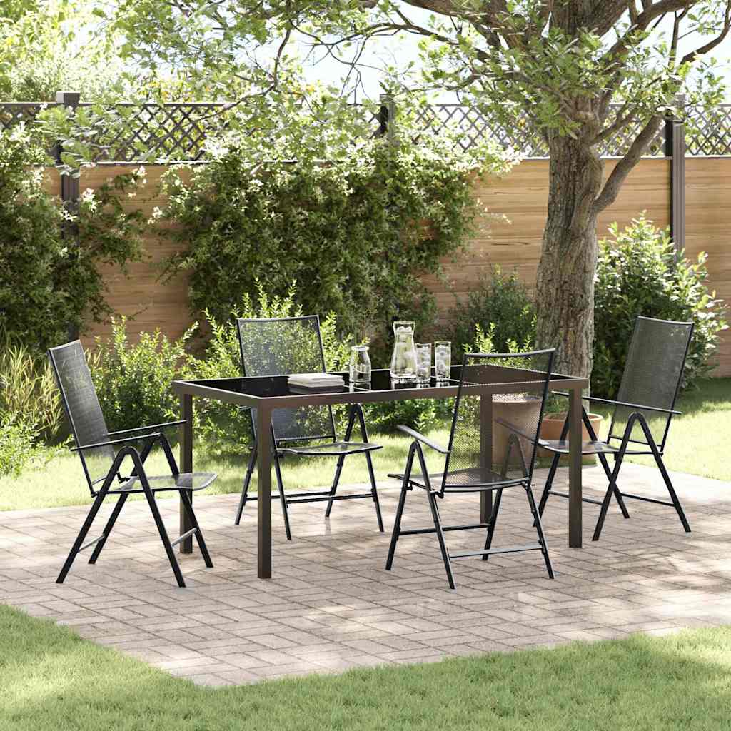 Garten Essgruppe 5 pcs Anthrazit Pulverbeschichteter Stahl