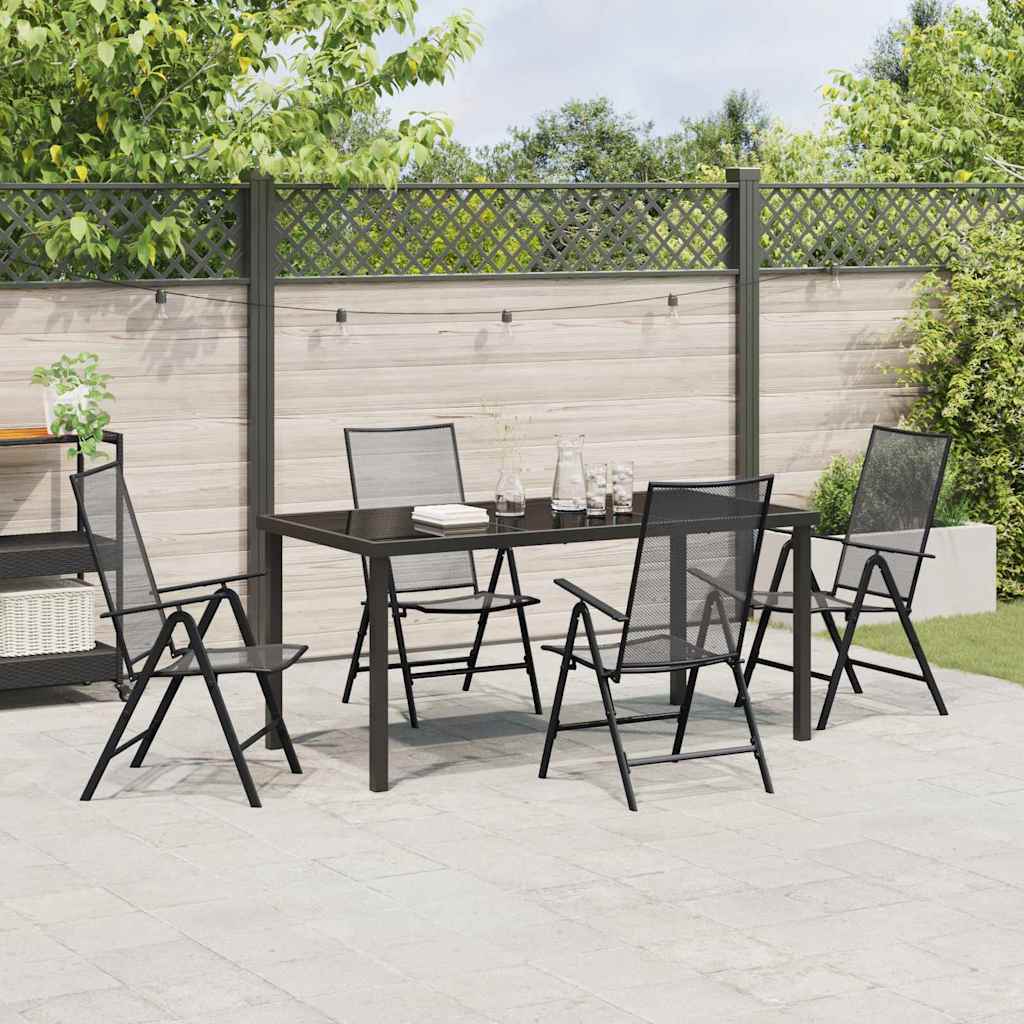 Garten Essgruppe 5 pcs Anthrazit Pulverbeschichteter Stahl