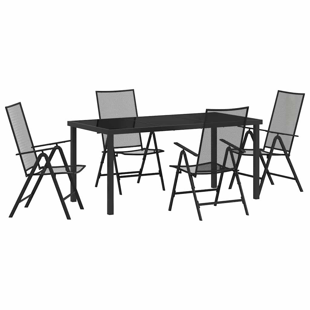 Garten Essgruppe 5 pcs Anthrazit Pulverbeschichteter Stahl