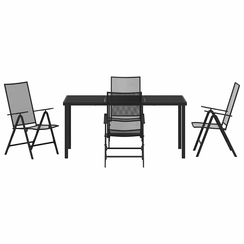 Garten Essgruppe 5 pcs Anthrazit Pulverbeschichteter Stahl