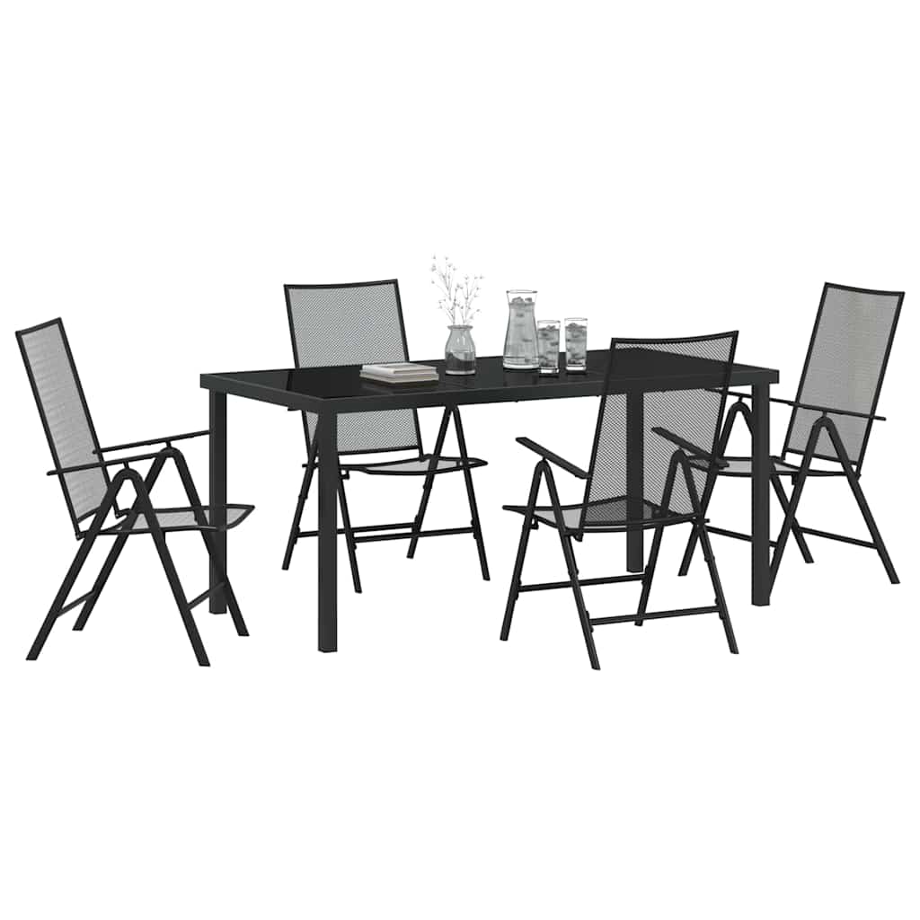 Garten Essgruppe 5 pcs Anthrazit Pulverbeschichteter Stahl