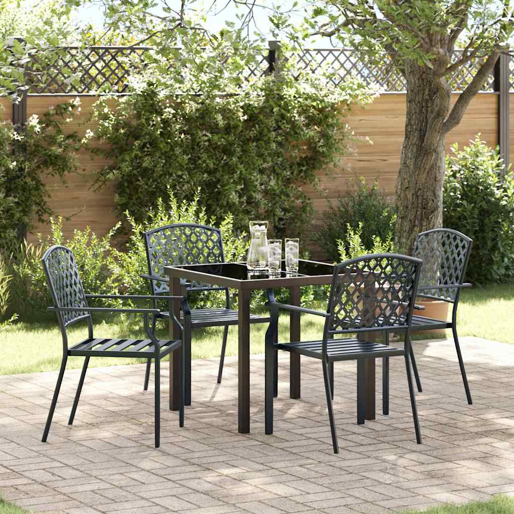 Garten Essgruppe 5 pcs Anthrazit Pulverbeschichteter Stahl
