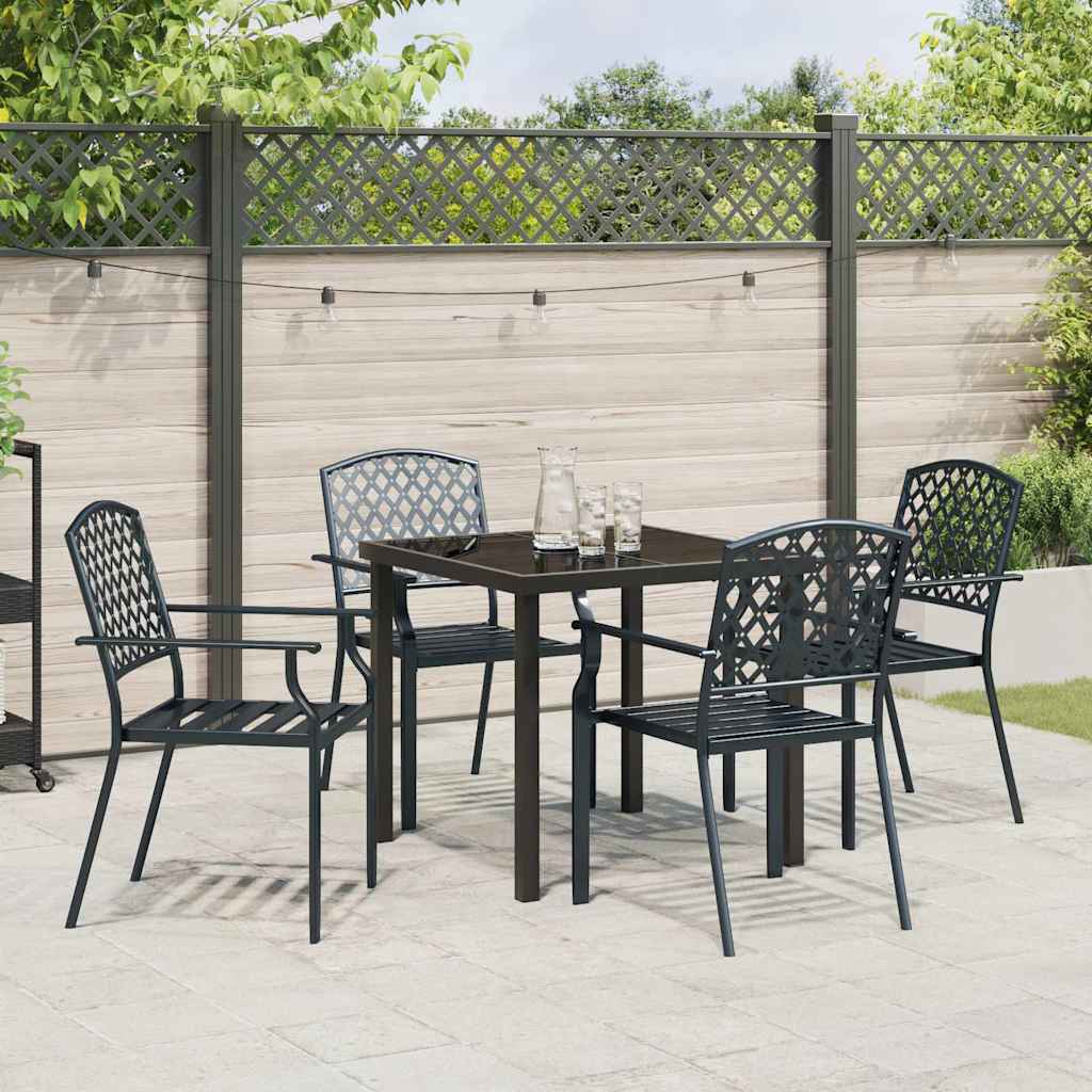 Garten Essgruppe 5 pcs Anthrazit Pulverbeschichteter Stahl
