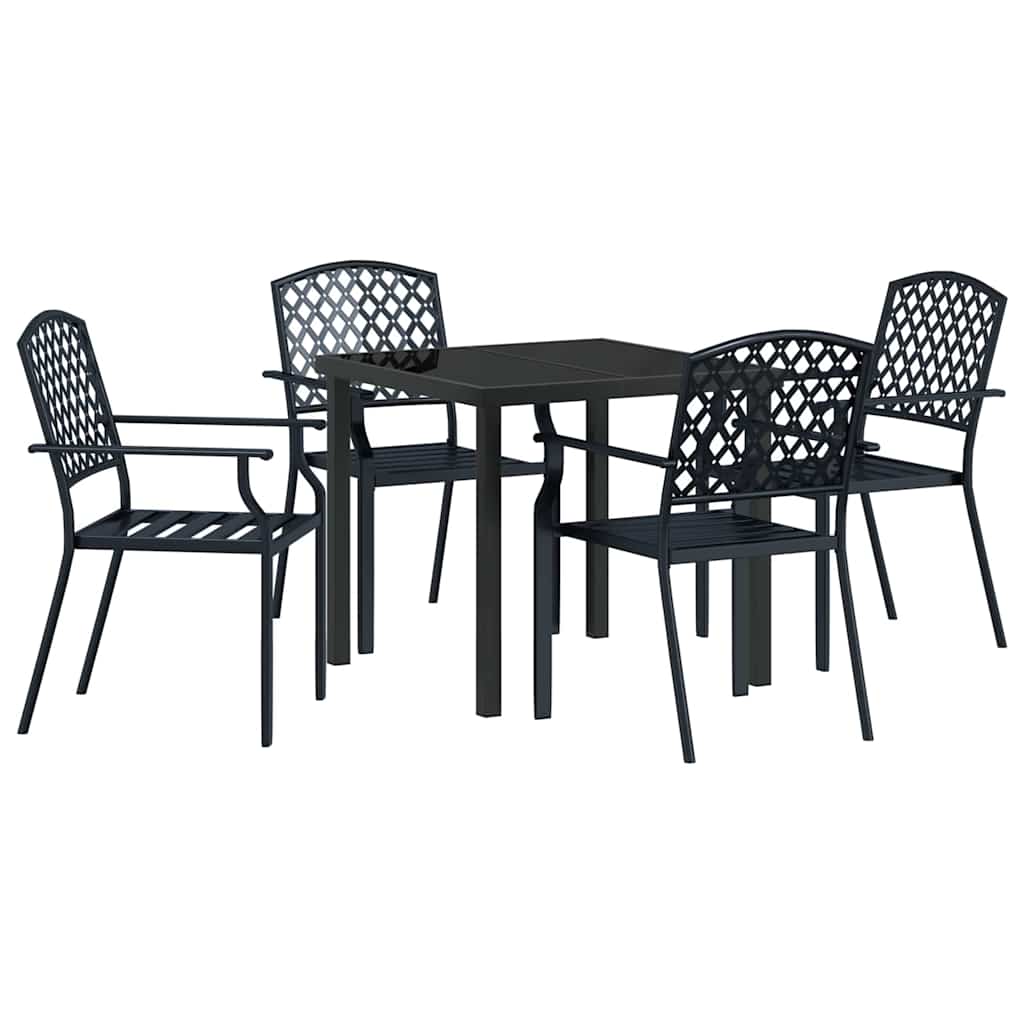 Garten Essgruppe 5 pcs Anthrazit Pulverbeschichteter Stahl