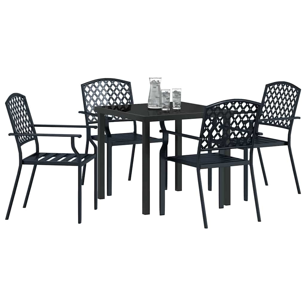 Garten Essgruppe 5 pcs Anthrazit Pulverbeschichteter Stahl