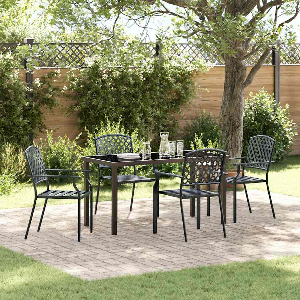 Garten Essgruppe 5 pcs Anthrazit Pulverbeschichteter Stahl