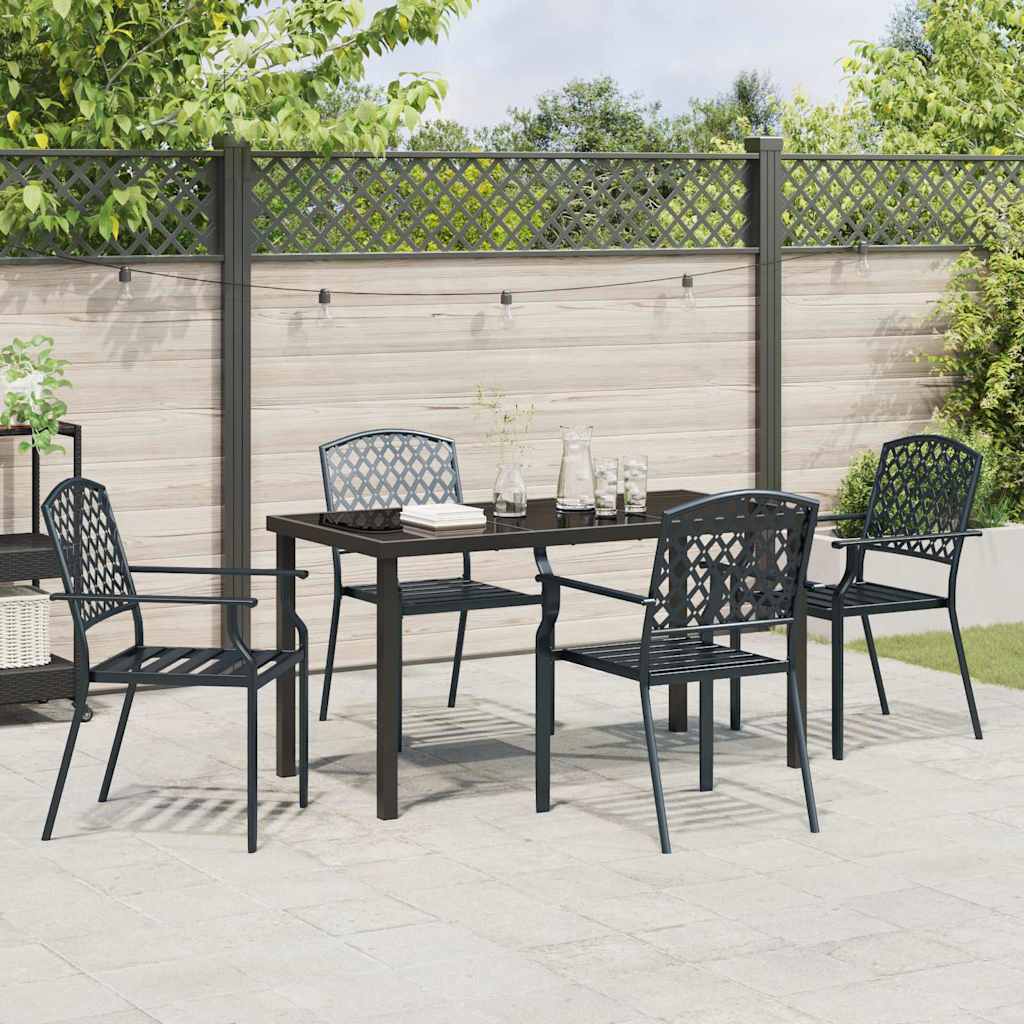 Garten Essgruppe 5 pcs Anthrazit Pulverbeschichteter Stahl
