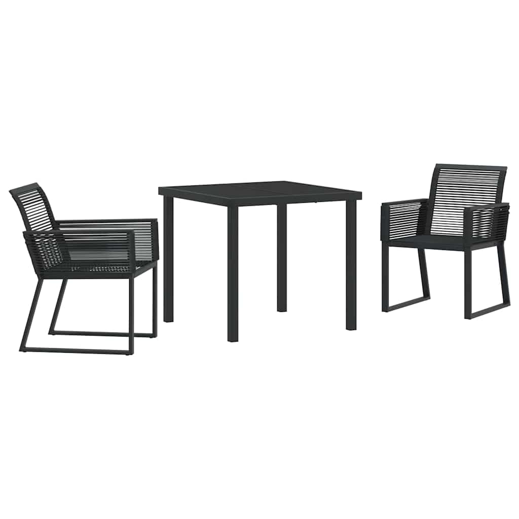 Garten Essgruppe 3 pcs Schwarz Pulverbeschichteter Stahl