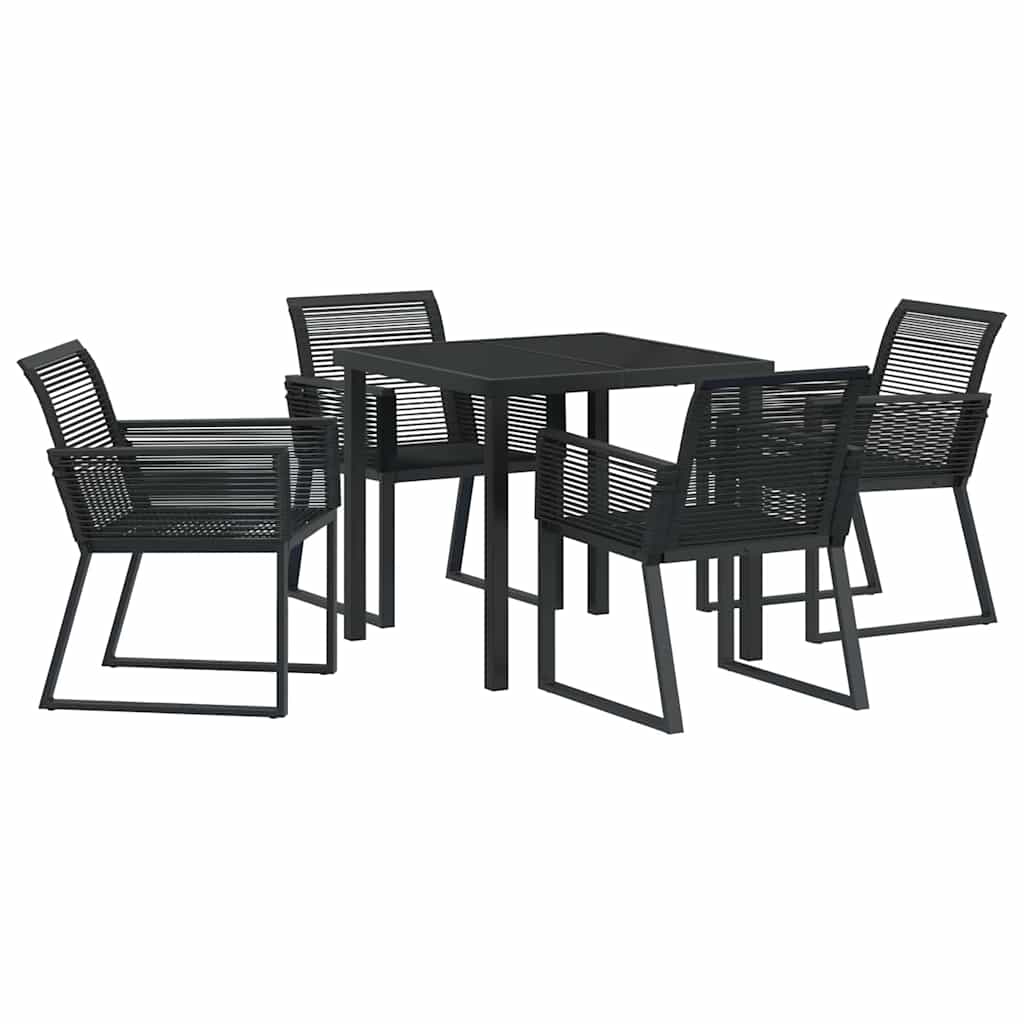 Garten Essgruppe 5 pcs Schwarz Pulverbeschichteter Stahl